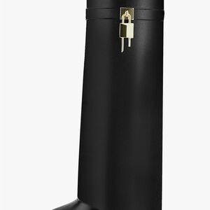 Black Boots with Gold Lock Detail